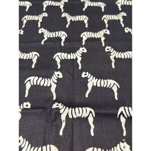 Skeleton Dog Print Cotton Fabric 19x18" Black & White Crafting Quilting Material